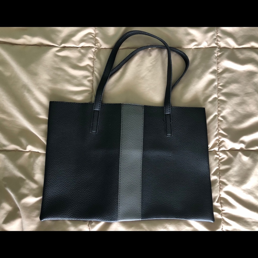 Vince Camuto Tote Black Leather Laptop Bag - Picture 2 of 6